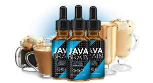 Java Brain bottles alongside coffee drinks